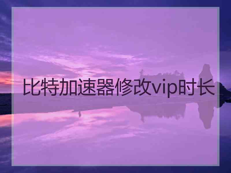 比特加速器修改vip时长